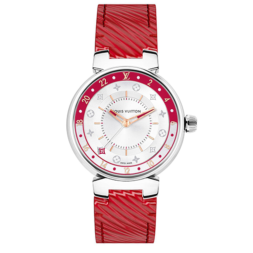 ルイヴィトン 時計 コピー QA106Z TAMBOUR MOON DUAL TIME RED WHITE 35 【2020年新作】