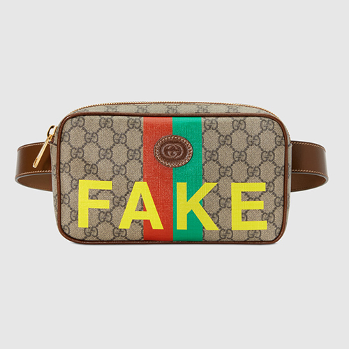 グッチ バッグ スーパーコピー "FAKE/NOT" プリント ベルトバッグ 602695 2GCAG 8280